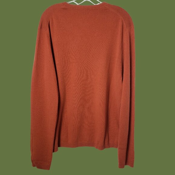 Banana Republic Mens 100% Cashmere V-Neck Sweater Orange Large - Picture 10 of 10